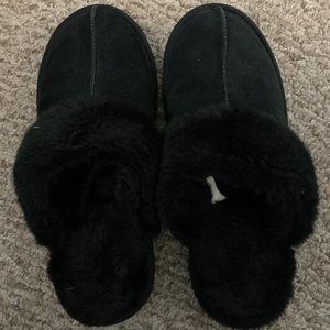 Bunny slip on mules Black
